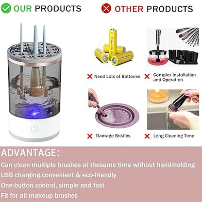 3 In 1 Electric Makeup Brush Cleaner Makeup Brushes Drying Rack Brush Holder Stand Tool Automatic Make Up Brush Cleaner Machin