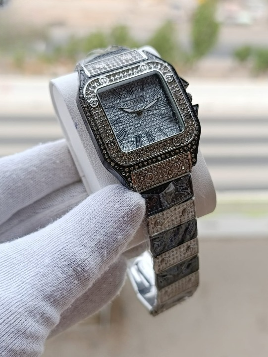 Ladies Stylish Stone Watch – Elegant Wristwatch with Sparkling Stones, Fashion Accessory for Daily Wear & Occasions
