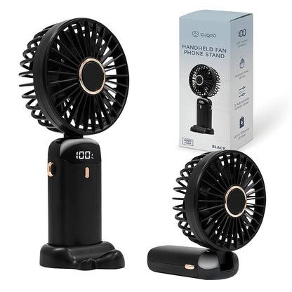 Digital Display Portable Mini Fan – 5-in-1 Multipurpose USB-C Rechargeable Handheld Fan - With Cable